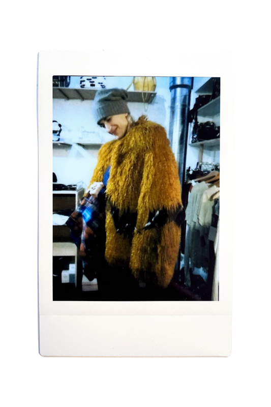 2018 Runway Mustard Faux Shearling Coat