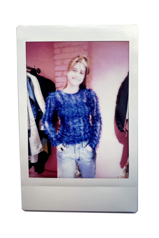 Blue lace top