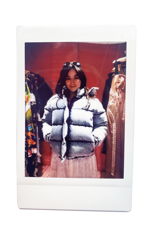 denim puffer coat