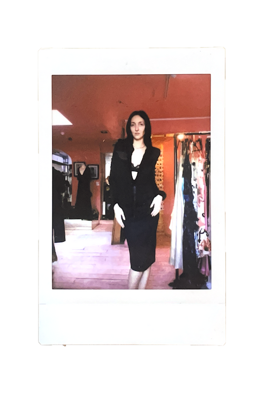 tish in A/W 2004 Mink Trim co - ord set