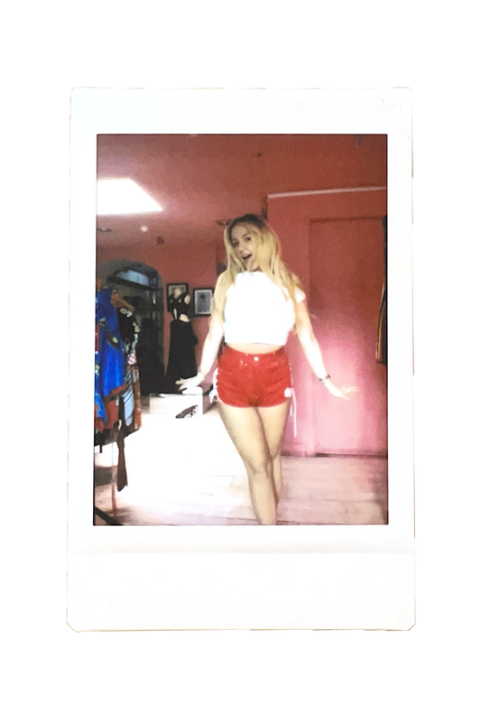 Tana in junior gaultier shorts