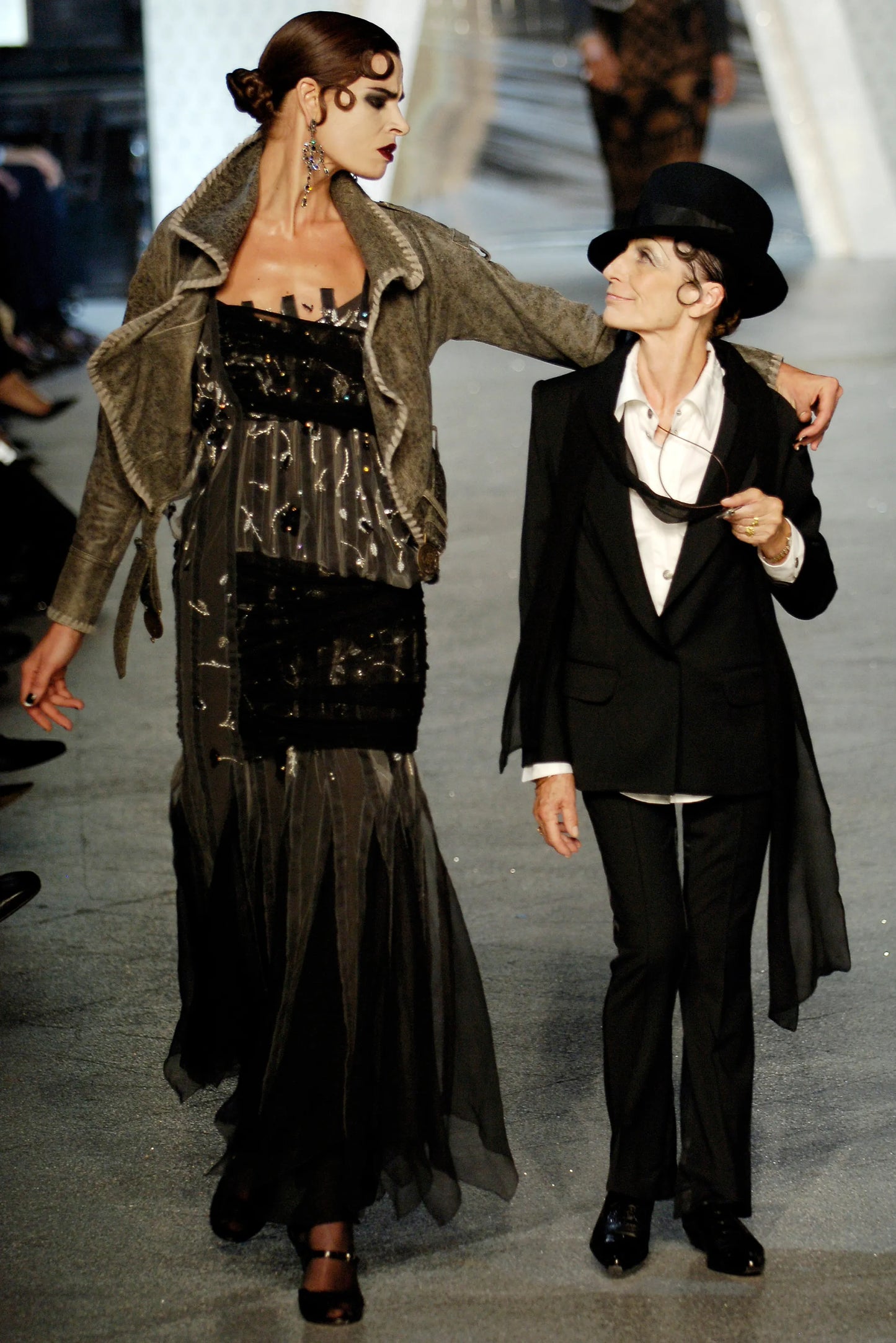 Vintage John Galliano Grey S/S 2006 Biker Cropped Jacket