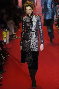 Yves Saint Laurent Rive Gauche F/W 2004 Jacquard Mink Coat & Skirt