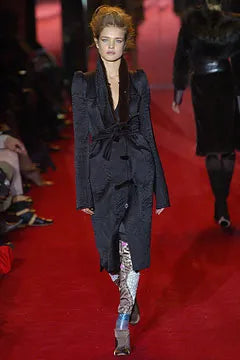 Vintage Yves Saint Laurent F/W 2004 Black Wool & Silk Longline Coat