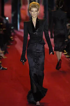 Rare Yves Saint Laurent F/W 2004 Tuxedo Mink Skirt Set
