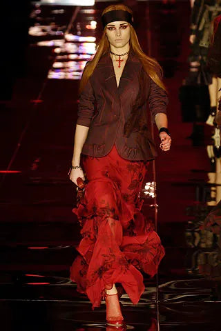 F/W 2006 Runway Burgundy Floral Dress