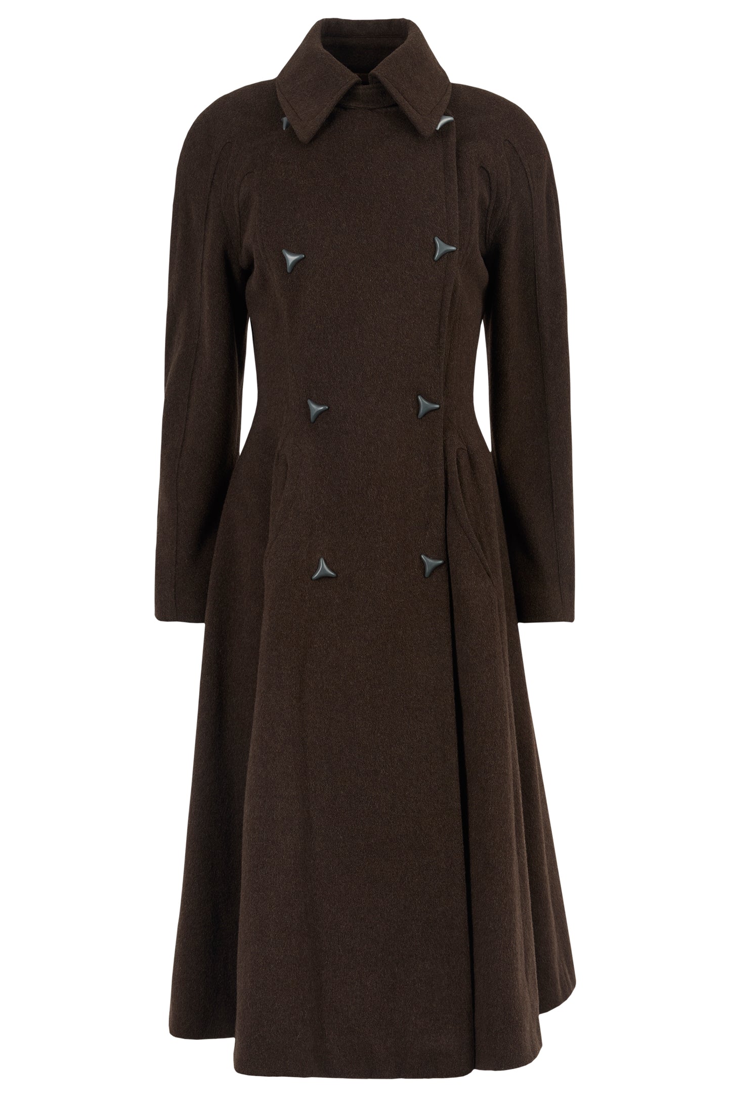 Vintage 1990's Thierry Mugler Brown Wool Coat