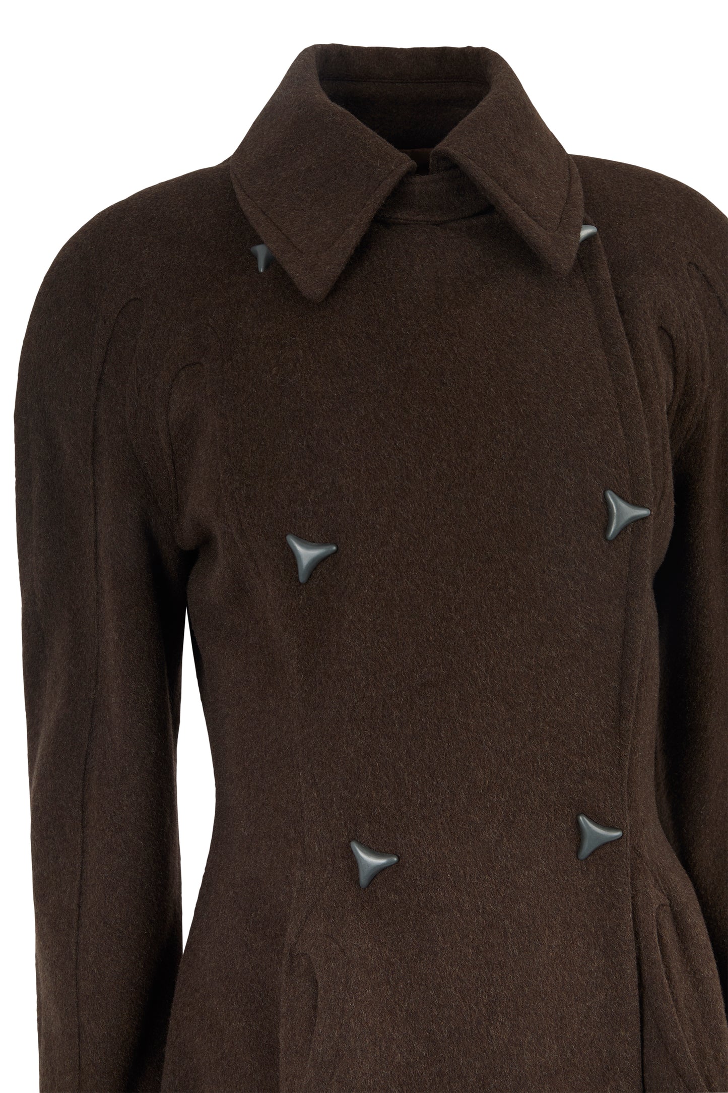 Vintage 1990's Thierry Mugler Brown Wool Coat