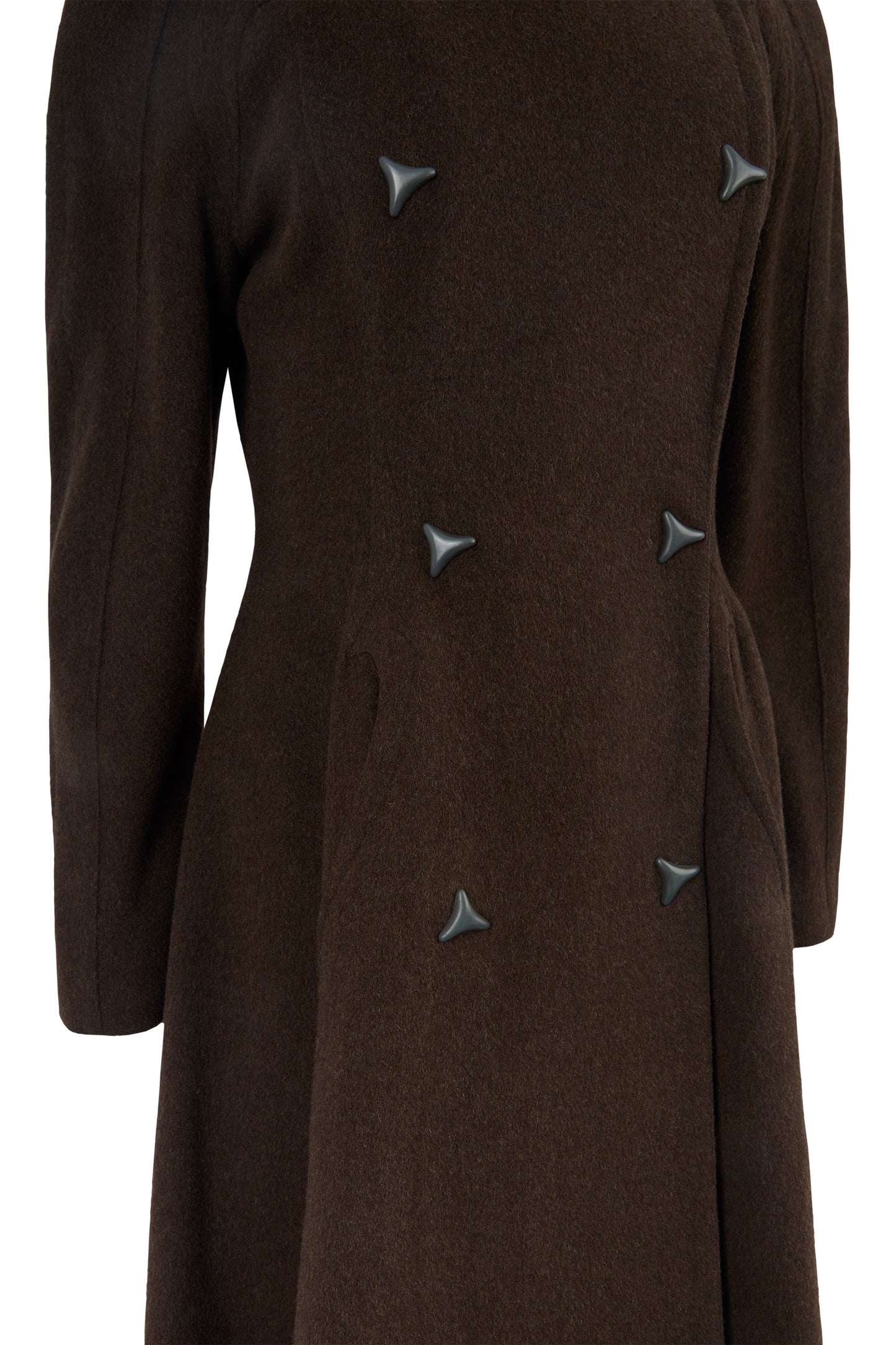Vintage 1990's Thierry Mugler Brown Wool Coat