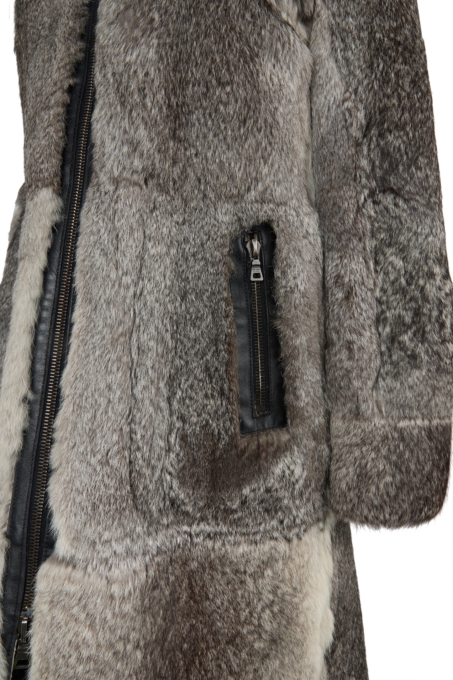 Vintage 1990's Prada Leather & Fur Reversible Coat