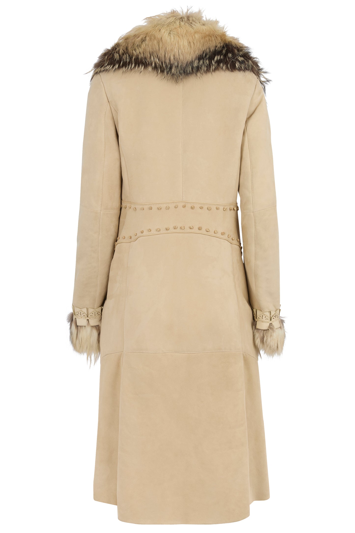 Vintage F/W 2006 Roberto Cavalli Leather Suede & Silver Fox Trim Coat