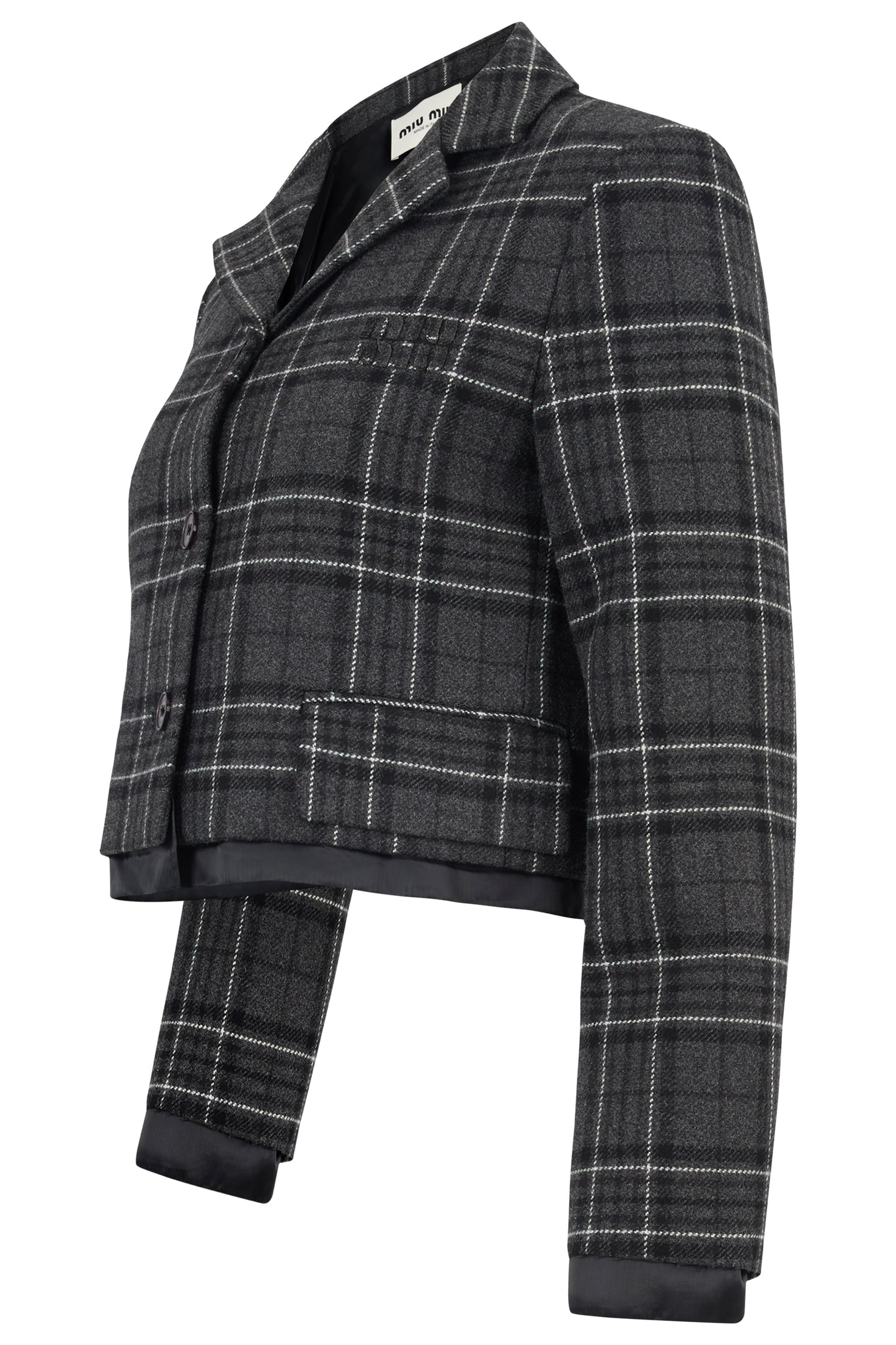 Miu Miu 2000's Grey Wool Cropped Jacket