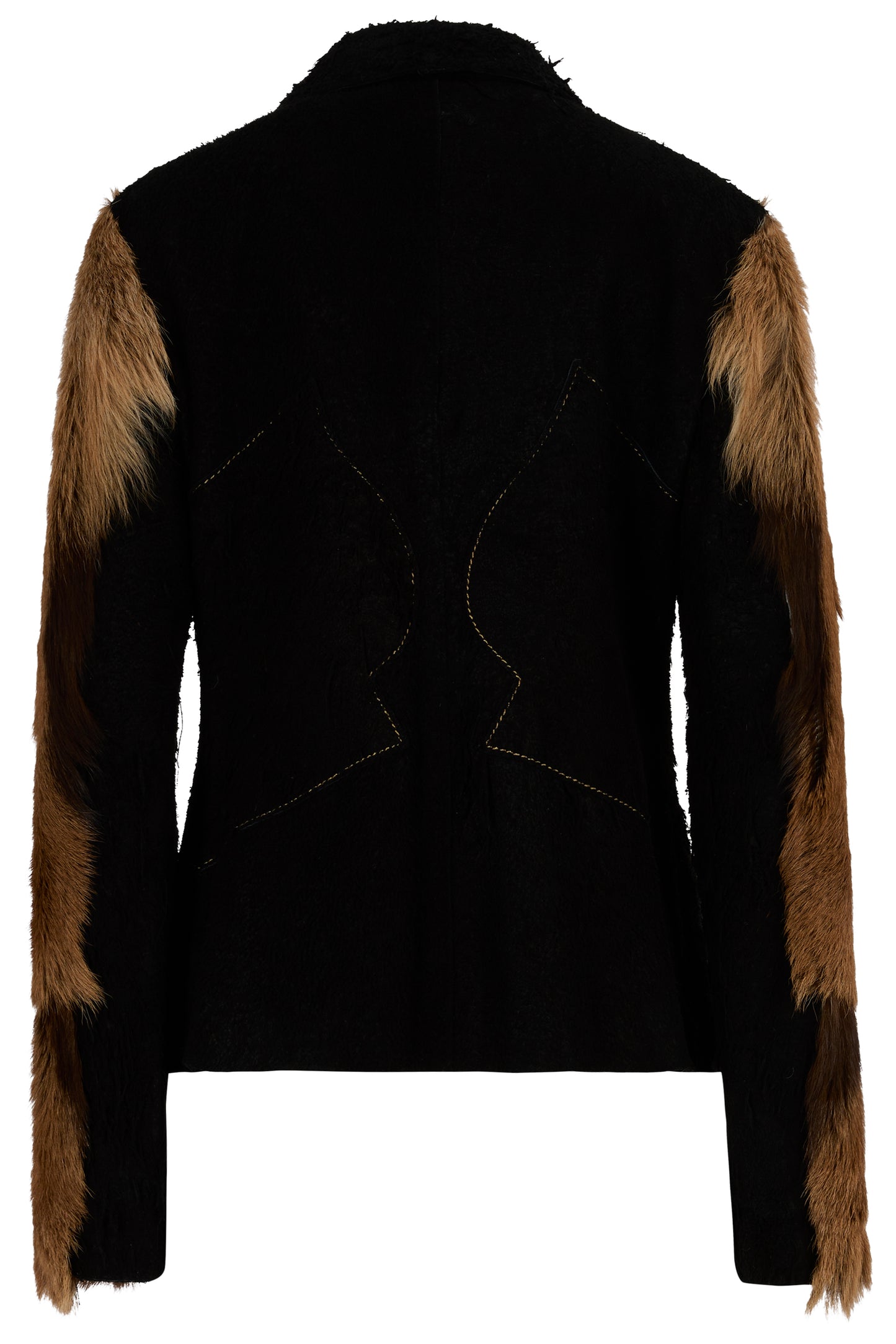 Vintage Just Cavalli 2001 Leather Suede Distressed & Pony Hair Jacket