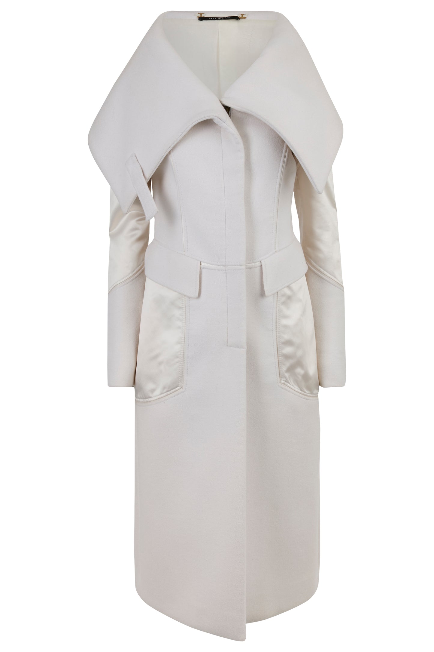 Vintage Gucci F/W 2003 White Angora & Silk Maxi Coat