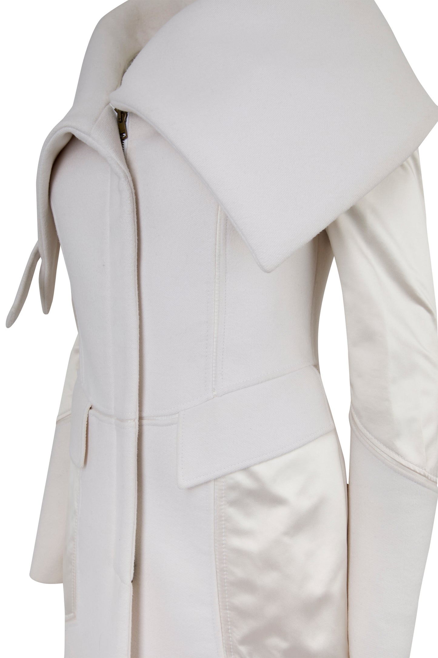 Vintage Gucci F/W 2003 White Angora & Silk Maxi Coat