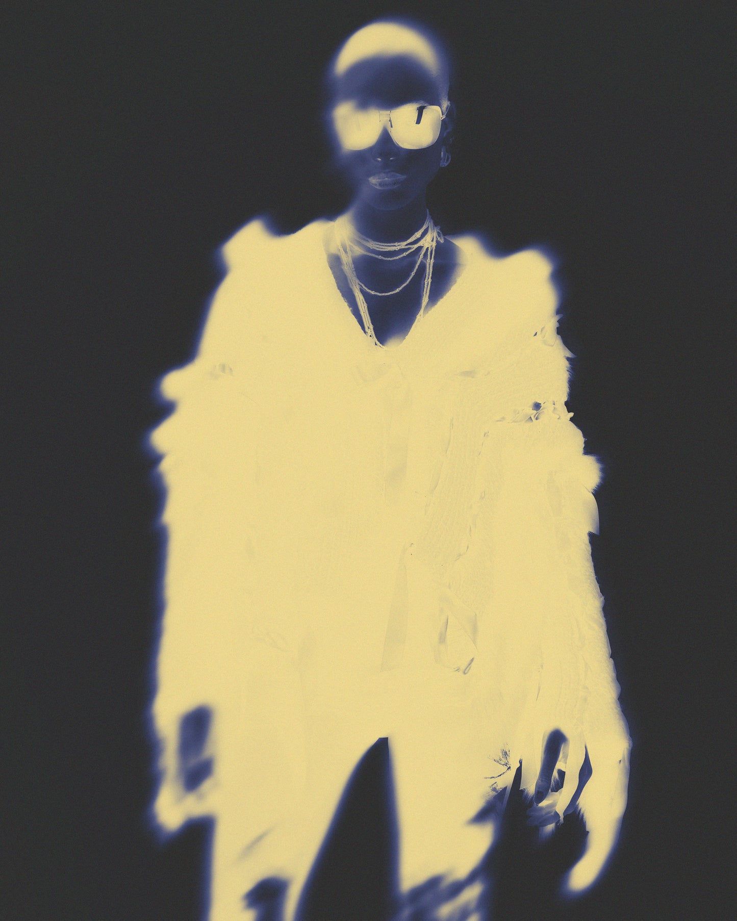 F/W 2002 Runway Fox Fur Woven Cardigan