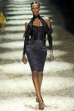 Vintage Gucci By Tom Ford A/W 2003 Grey Satin Pencil Skirt