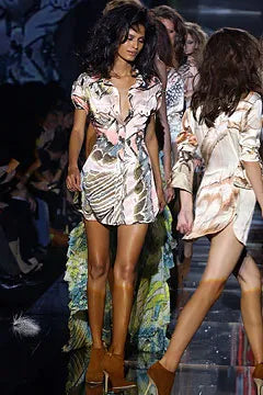 Roberto Cavalli S/S 2004 Runway Feather Print Top