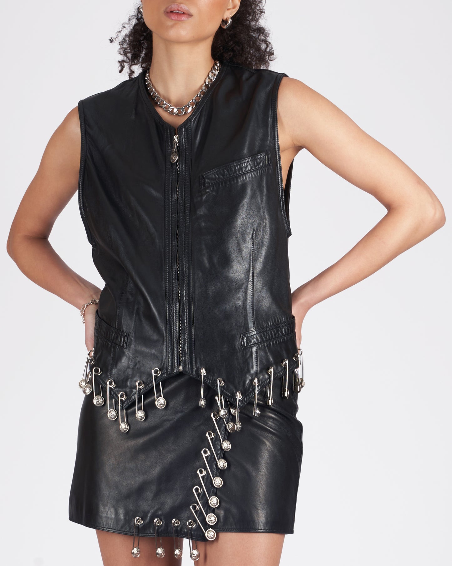 Vintage F/W 1994 Safety Pin Leather Co-ord