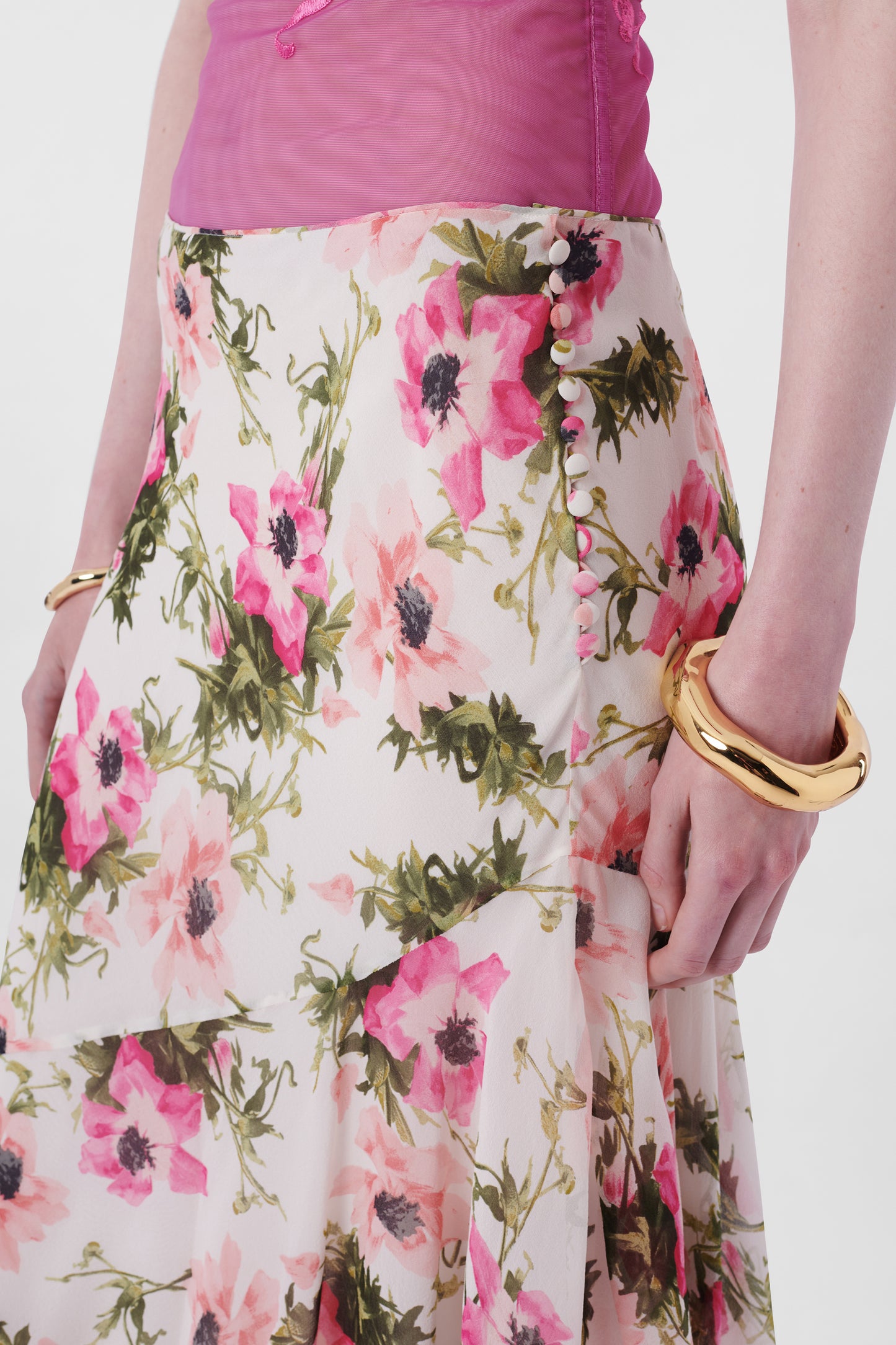Rare SS 2005 Floral Silk Skirt