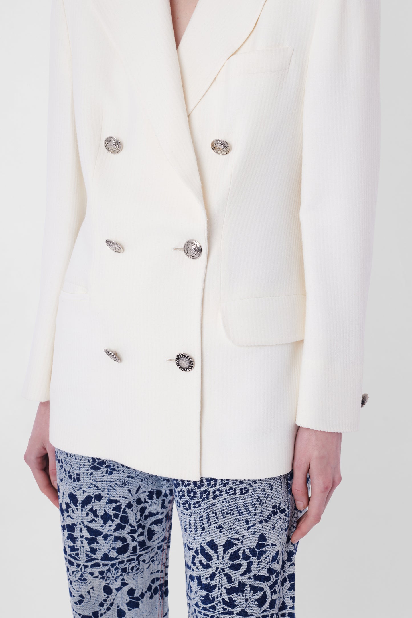 Vintage 1990's White Double Breasted Blazer