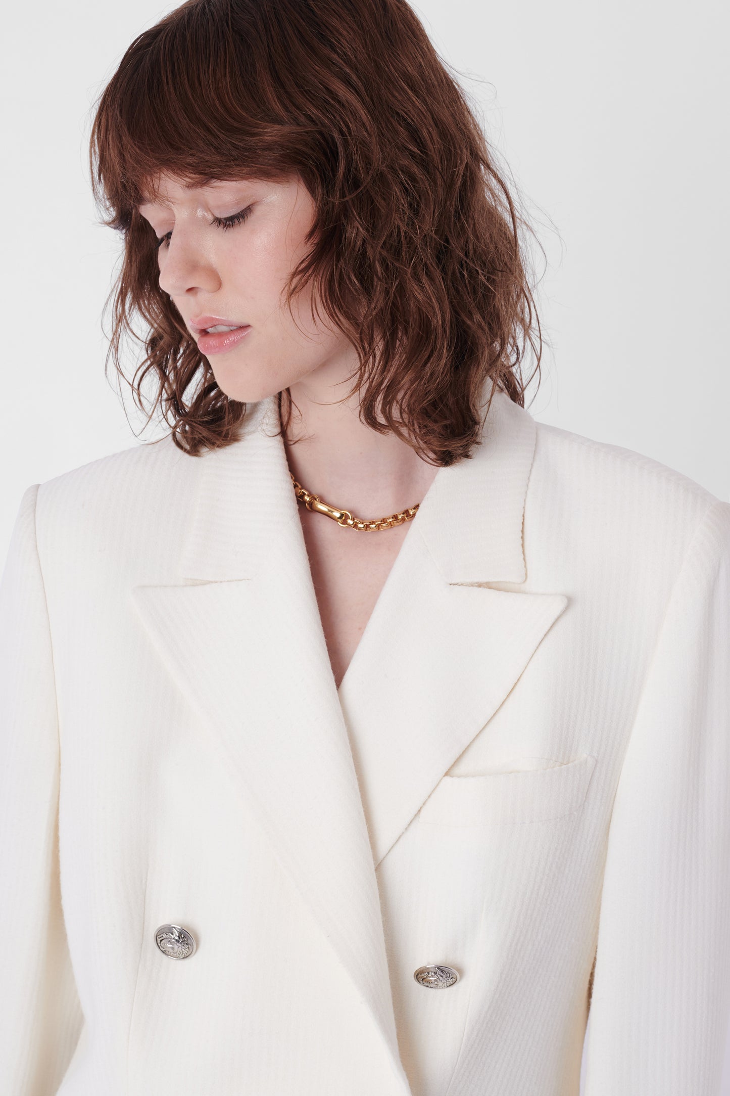 Vintage 1990's White Double Breasted Blazer