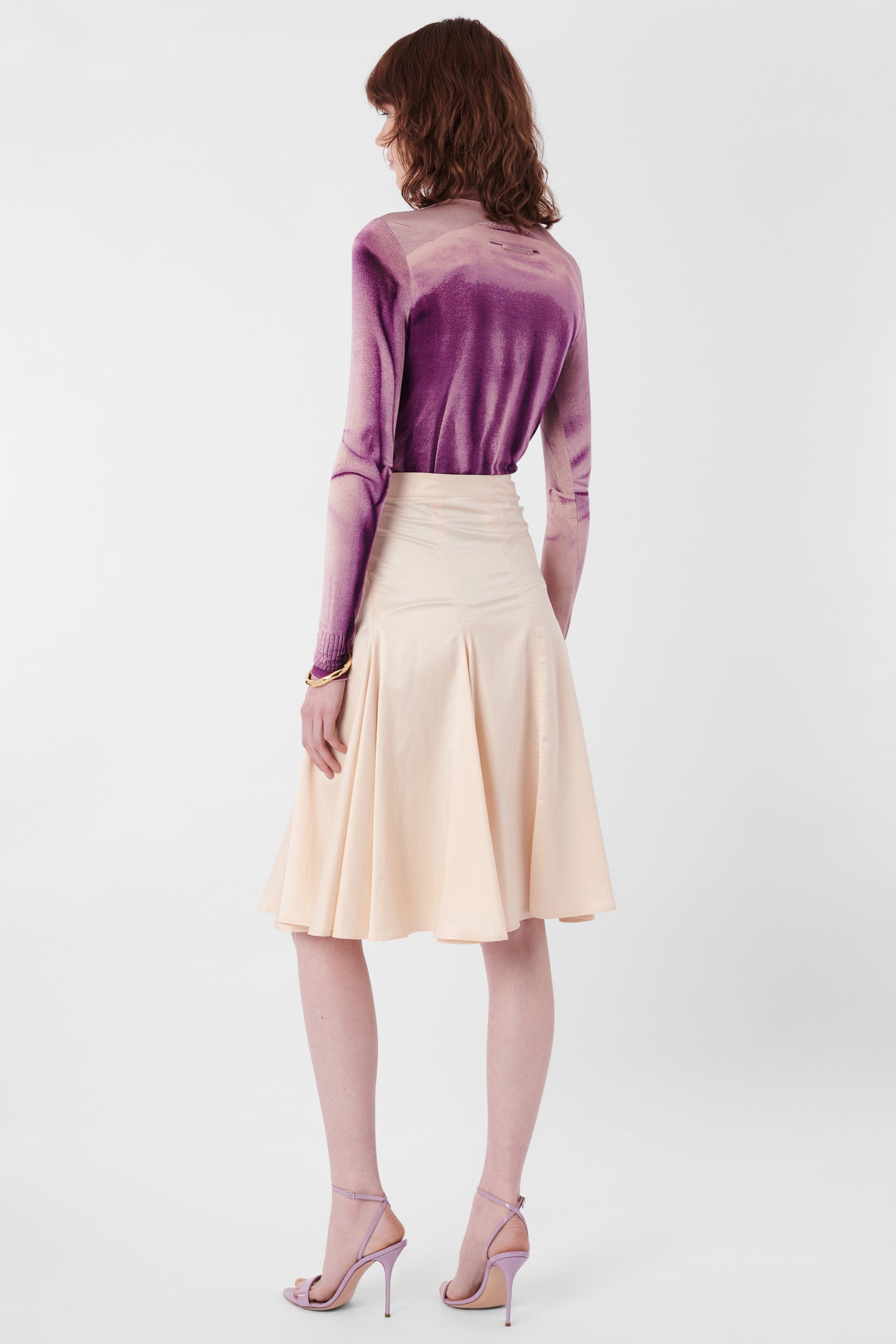 2007 Silk Midi Cream Skirt