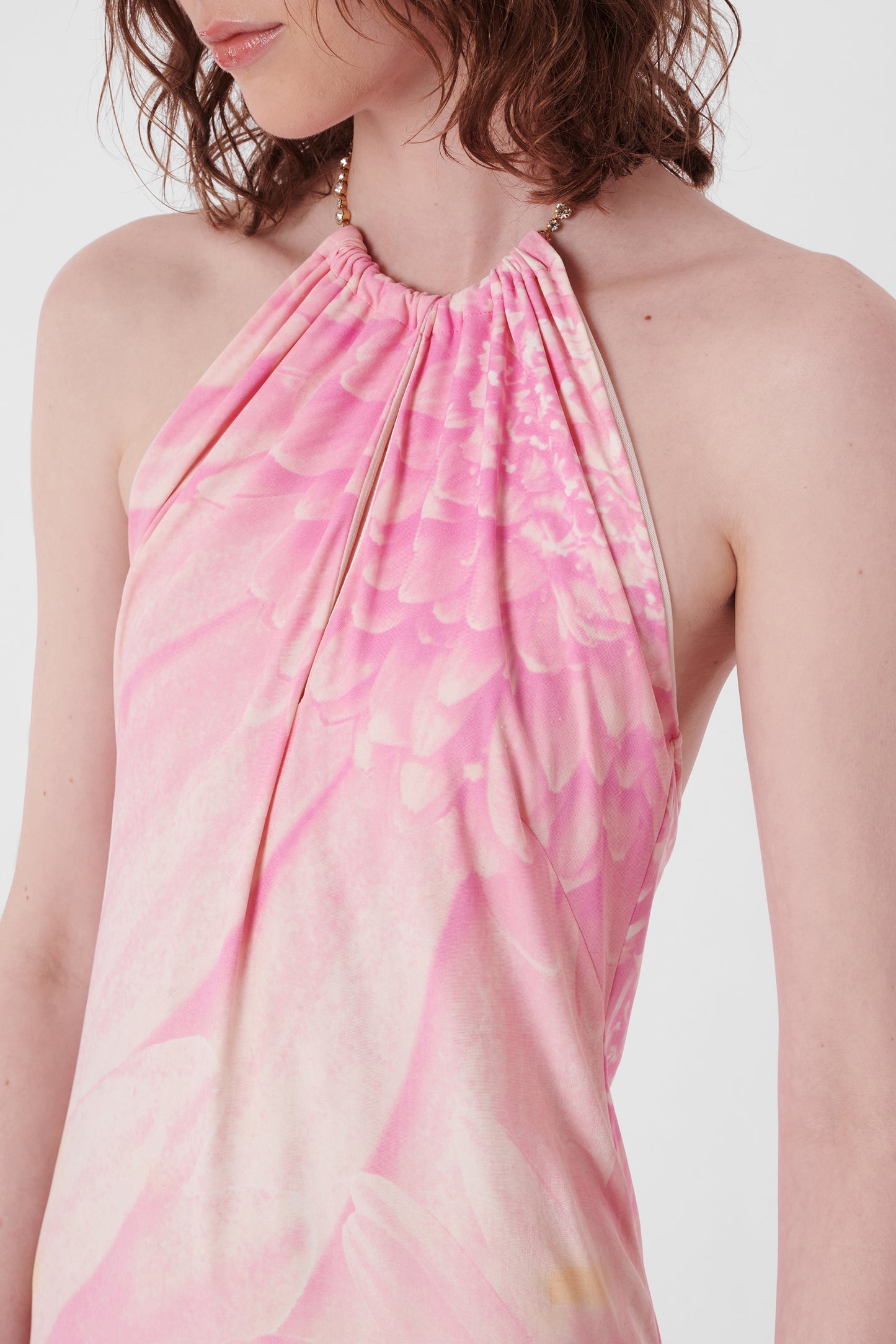 Vintage S/S 2000's Halter Neck Flower Print Dress