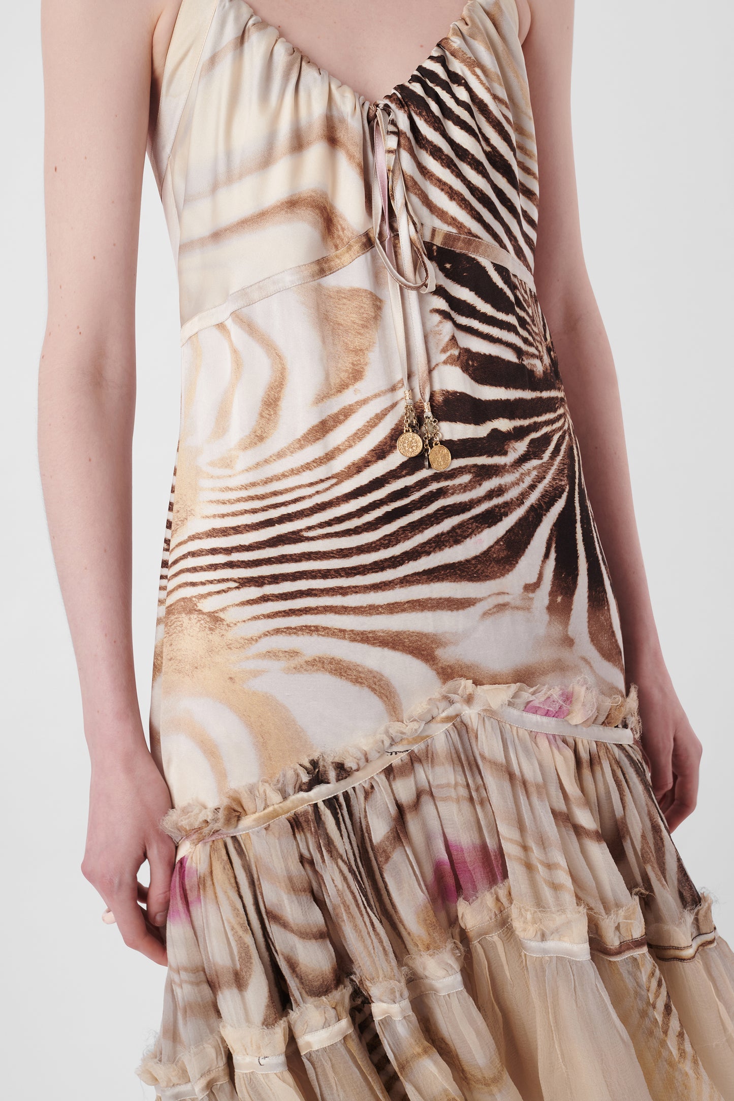 2004 Animal Print Mermaid Midi Dress