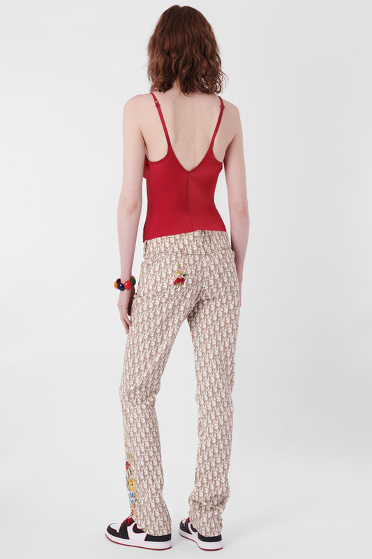 S/S 2005 Monogram Print With Floral Embroidered Trousers