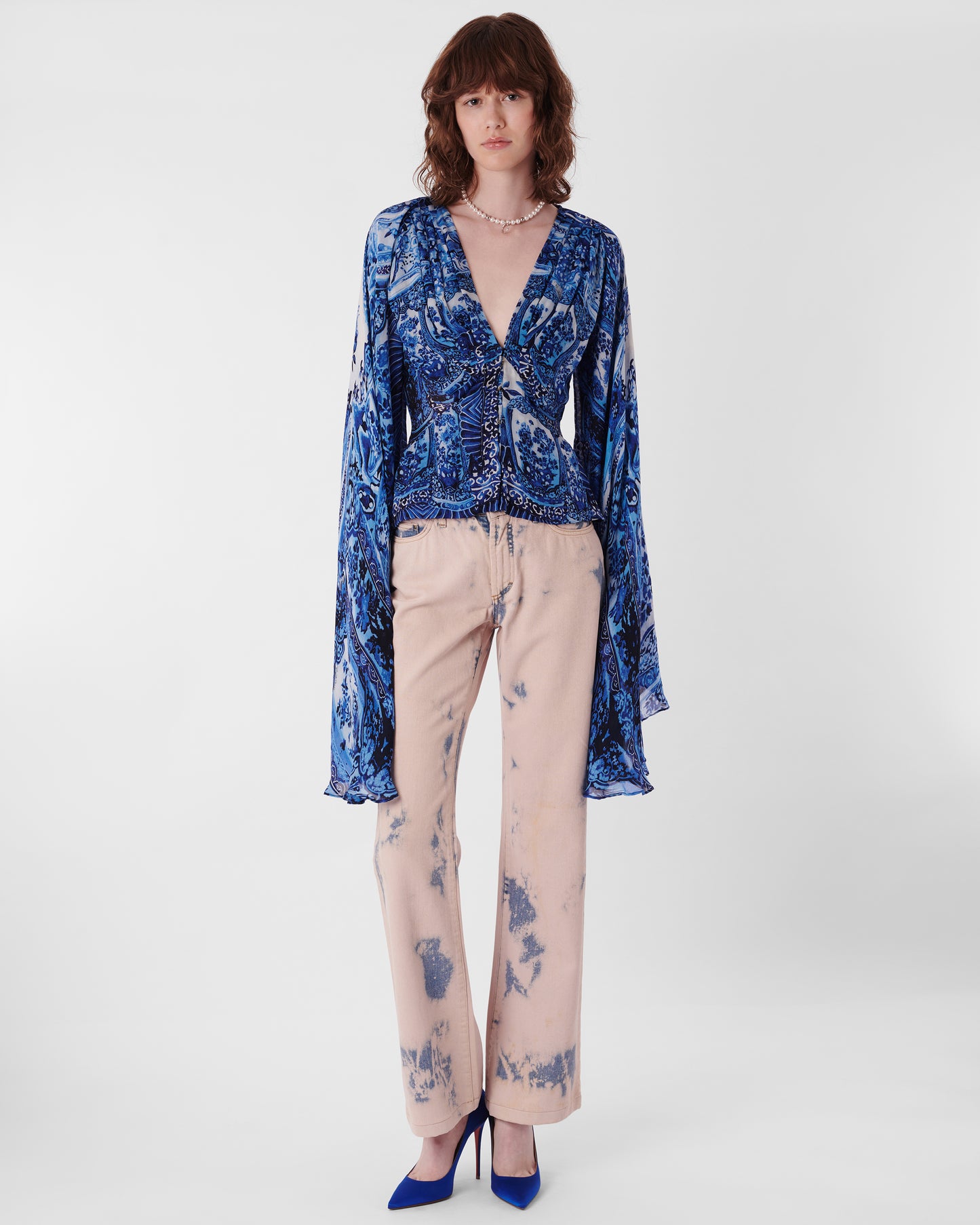 F/W 2005 Runway Chinoiserie Dragon Silk Blouse