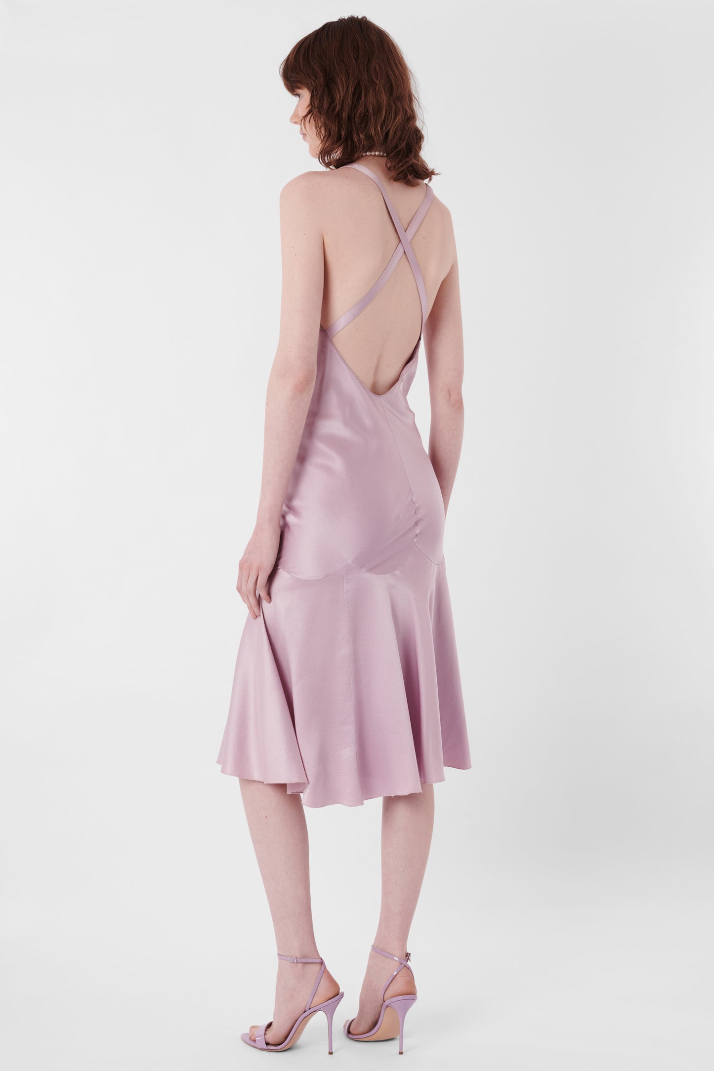 Vintage S/S 2004 Lilac Silk Midi Dress