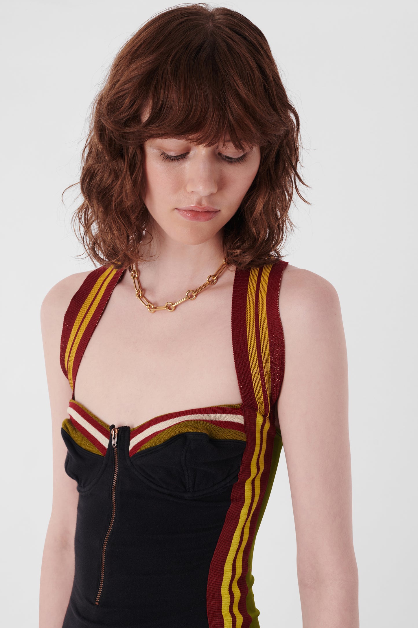 Vintage 1989 Colorblock Corset Dress