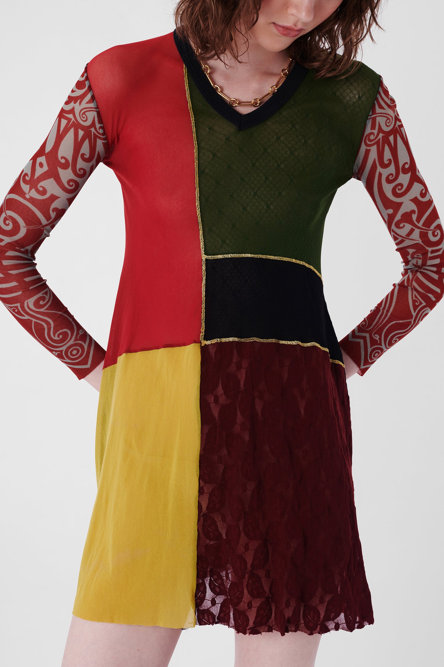 Vintage S/S 1994 Les Tatouages Mesh Mini Dress
