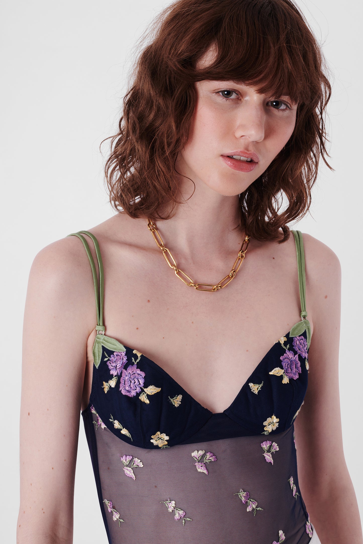 Vintage 2000's Navy Floral Corset Top