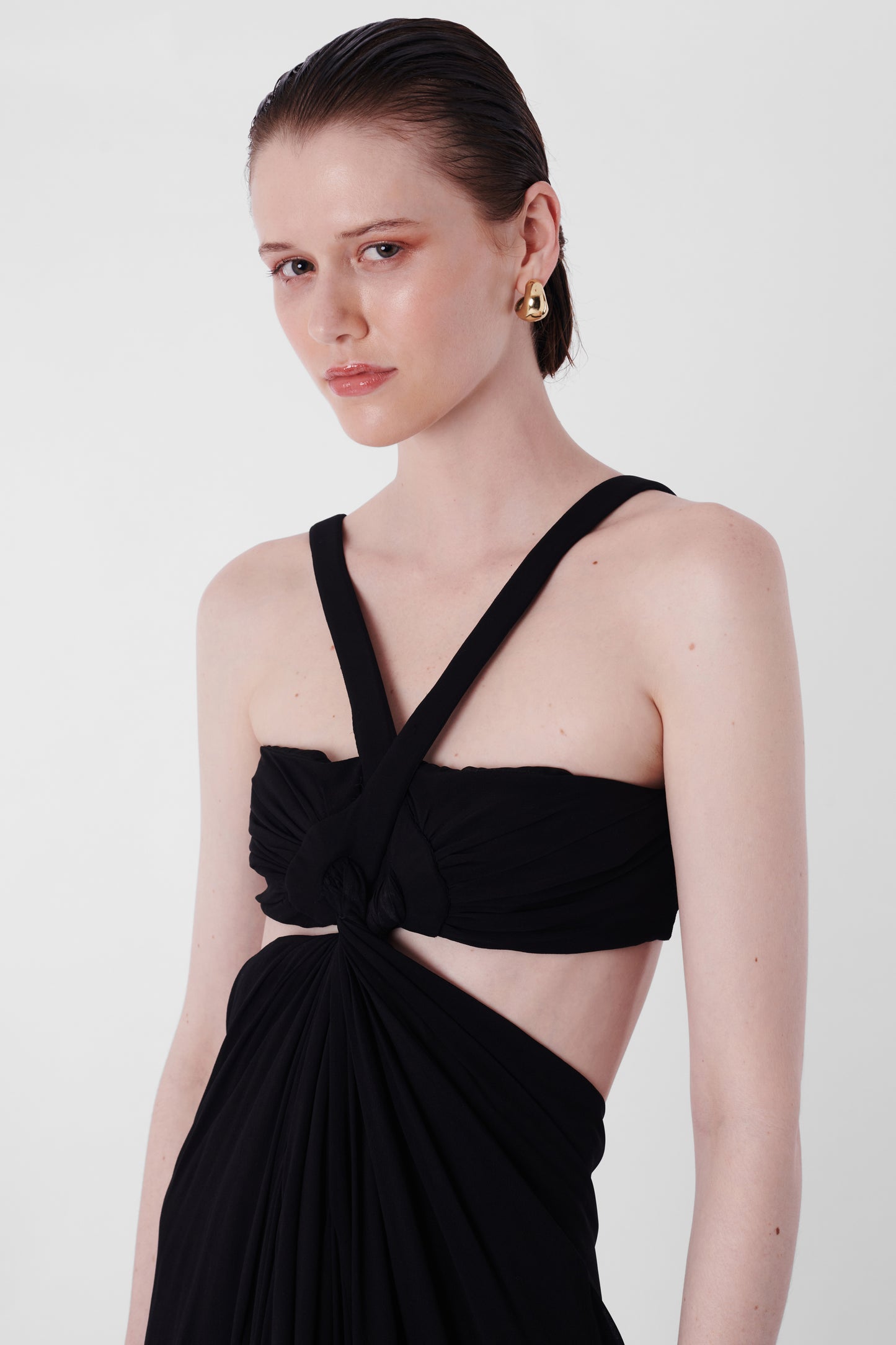 2008 Black Silk Cutout Dress