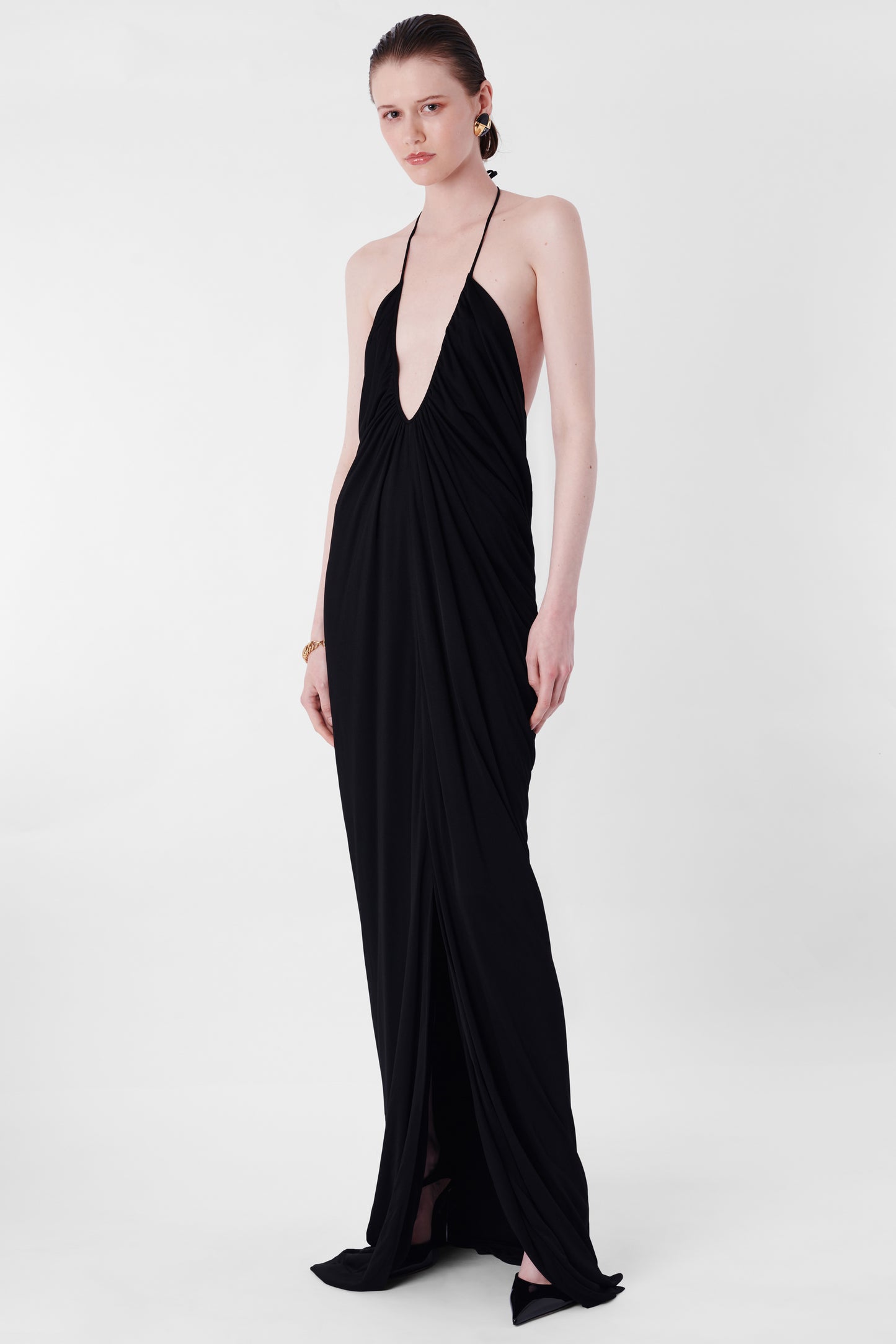 2012 Draped Halterneck Maxi Dress