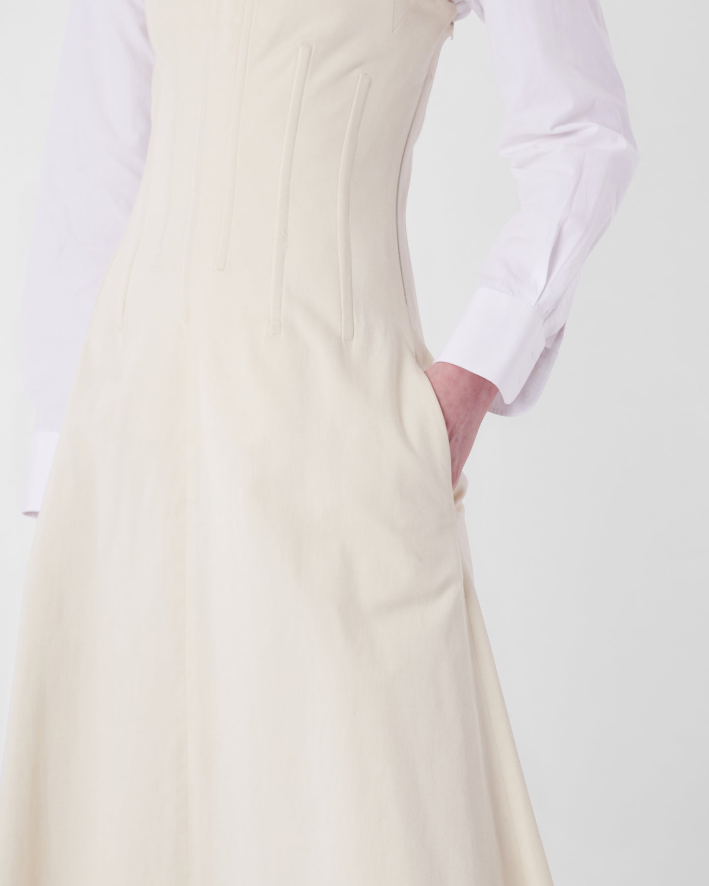 Vintage S/S 2002 Strapless Cream Corset Dress