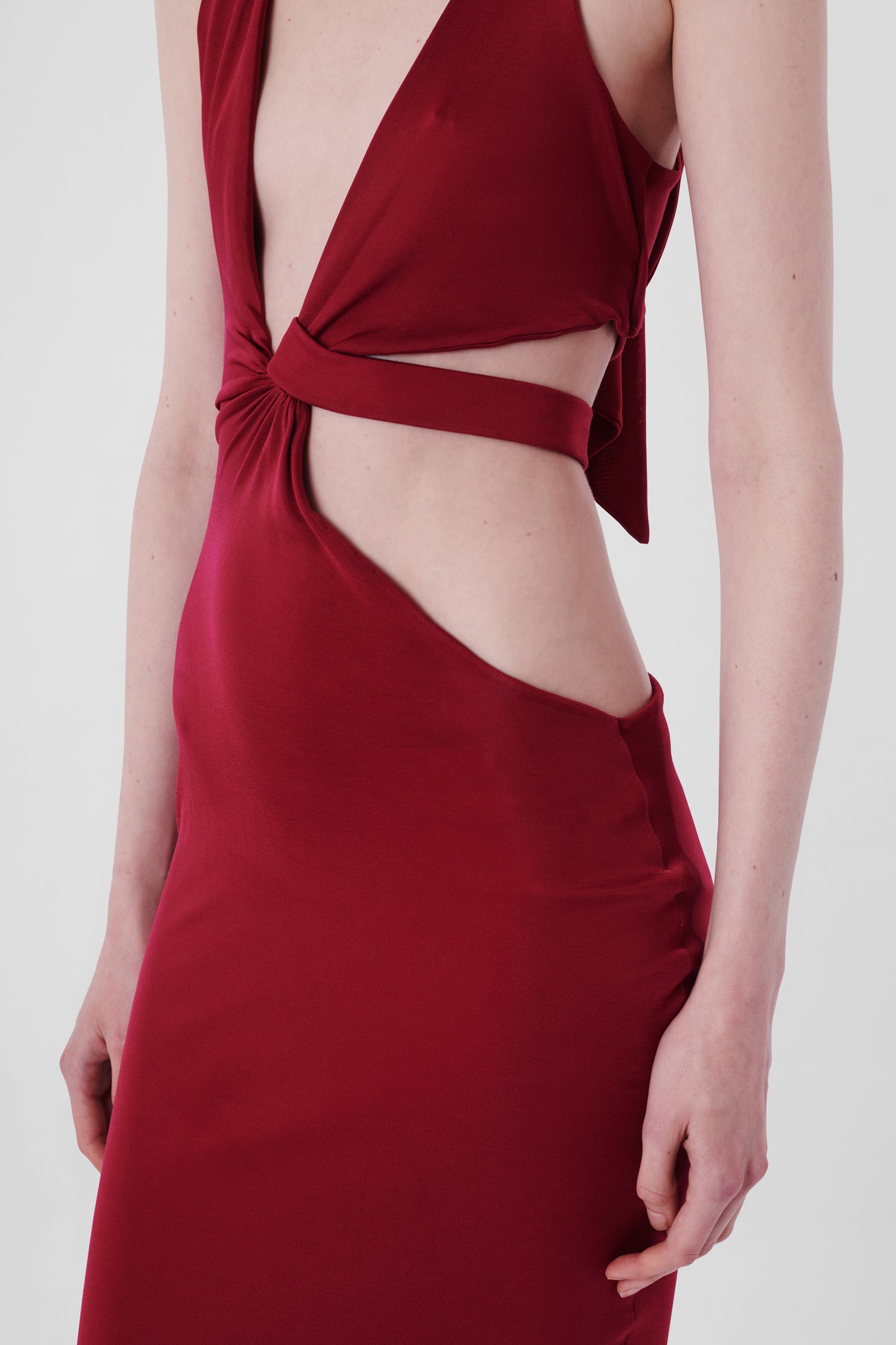 F/W 2004 Maroon Cutout Bodycon Dress