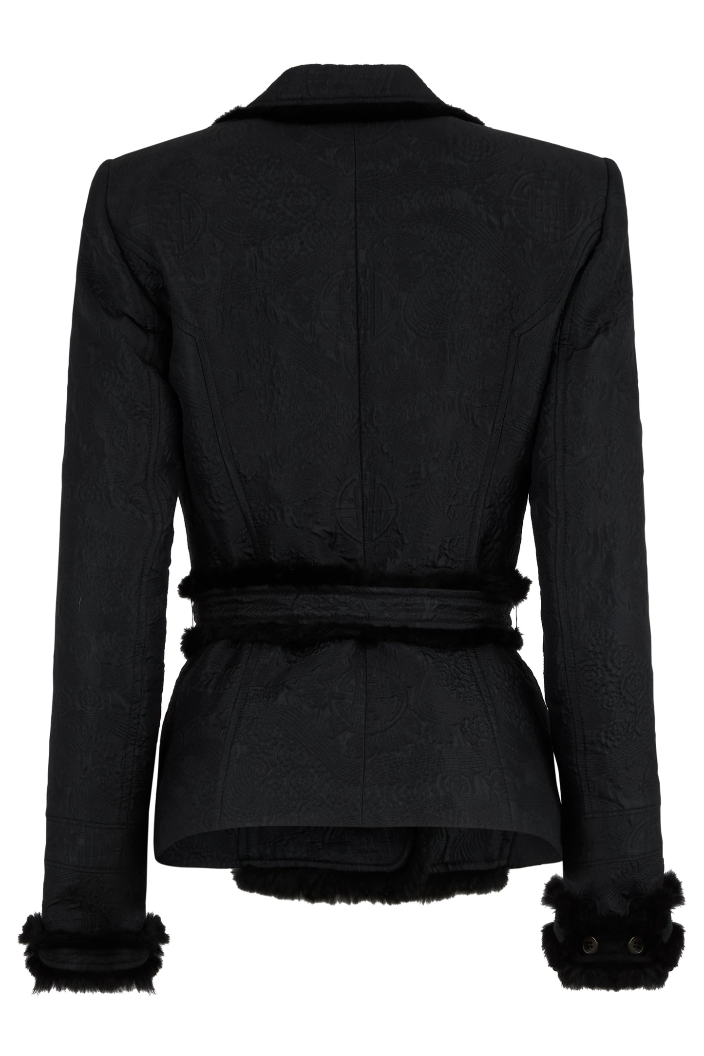 Vintage Yves Saint Laurent A/W 2004 Mink Trim Belted Jacket