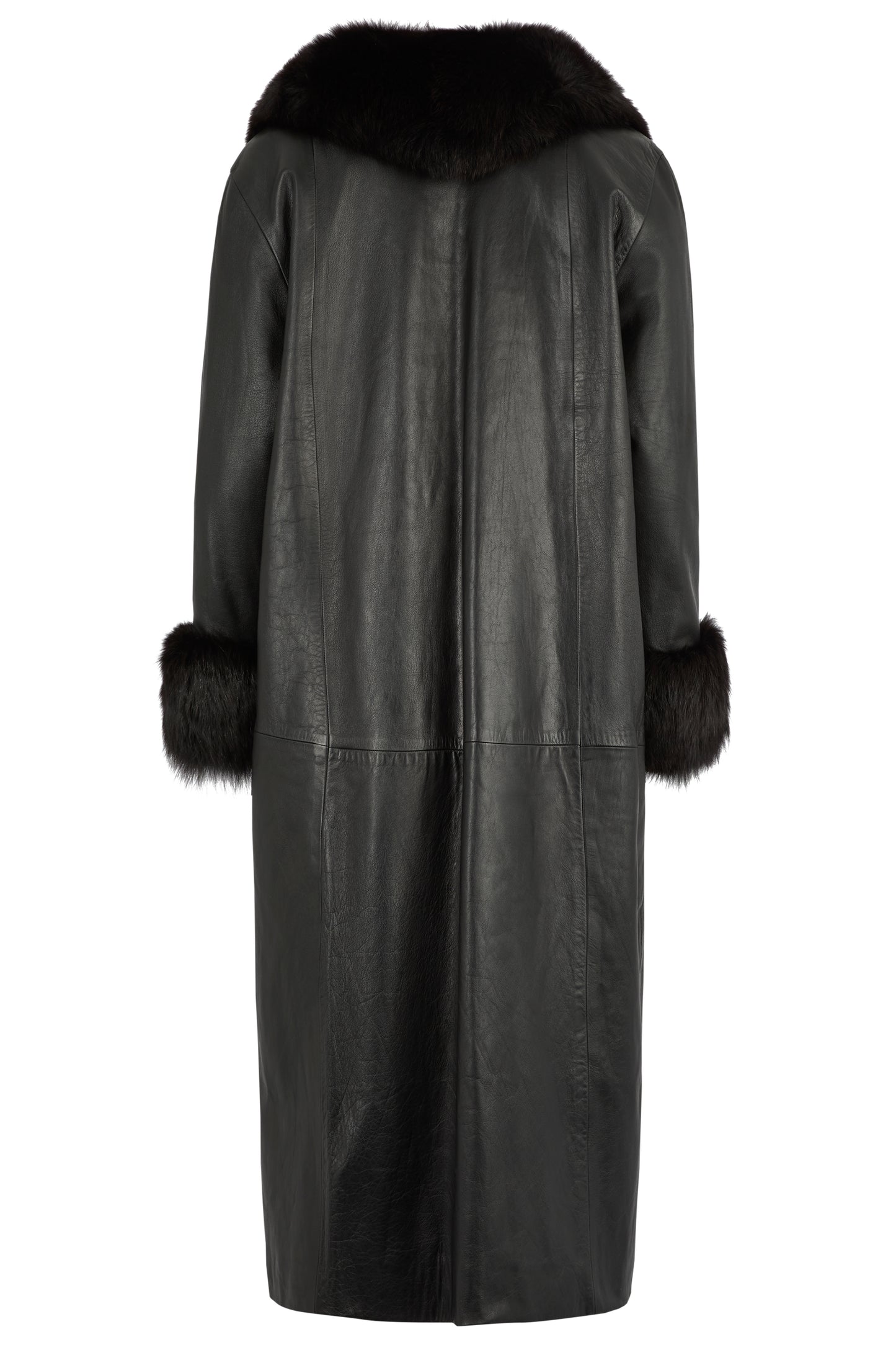 Vintage Fur Trimmed Leather TrenchCoat