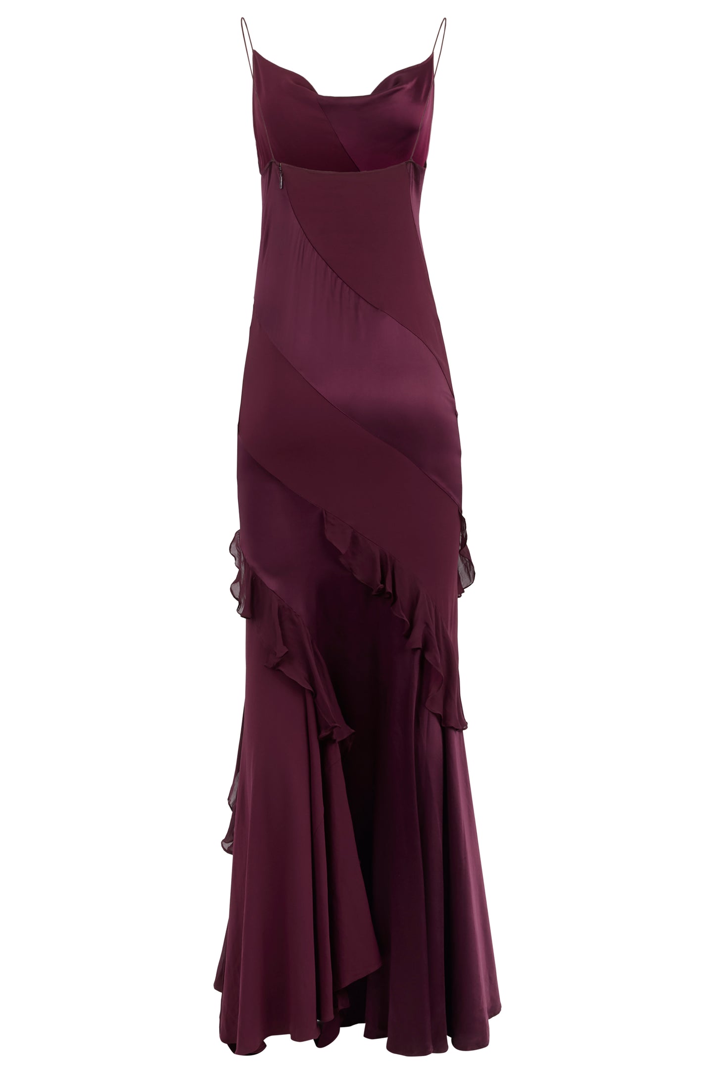 Vintage Purple Silk Cowl Neck Maxi Gown