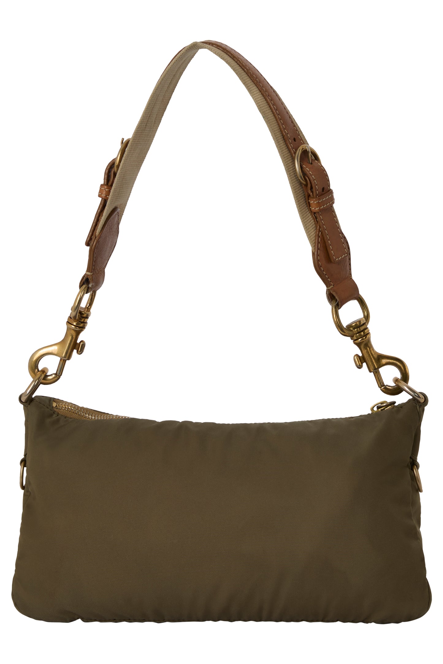 Vintage 1990's Miu Miu Khaki Green Nylon Shoulder Bag