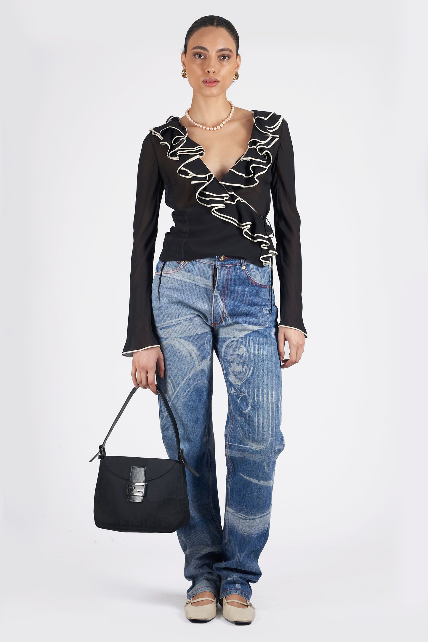 Vintage 2000’s Black Silk Blouse