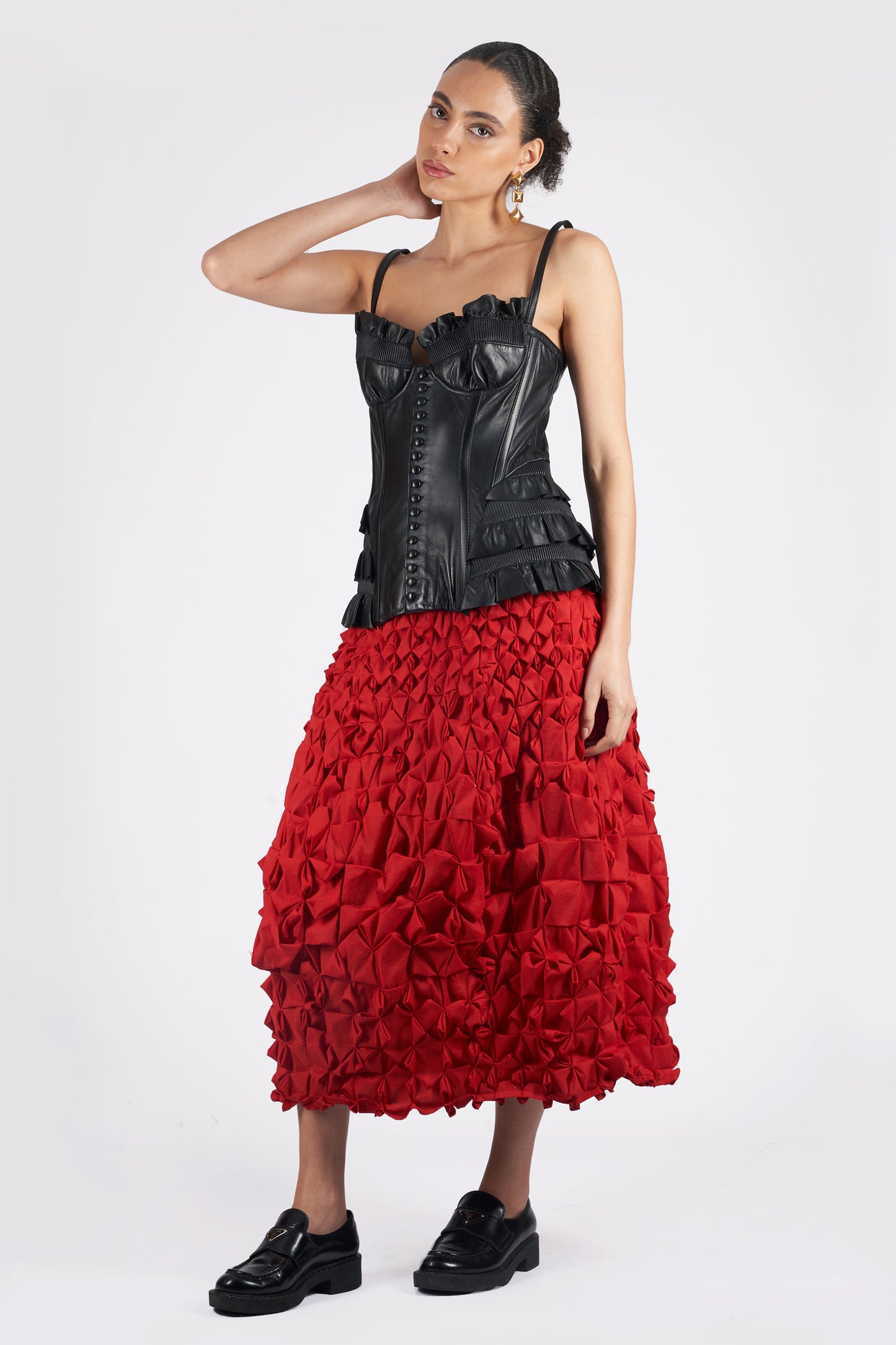 Leather Corset with Frills