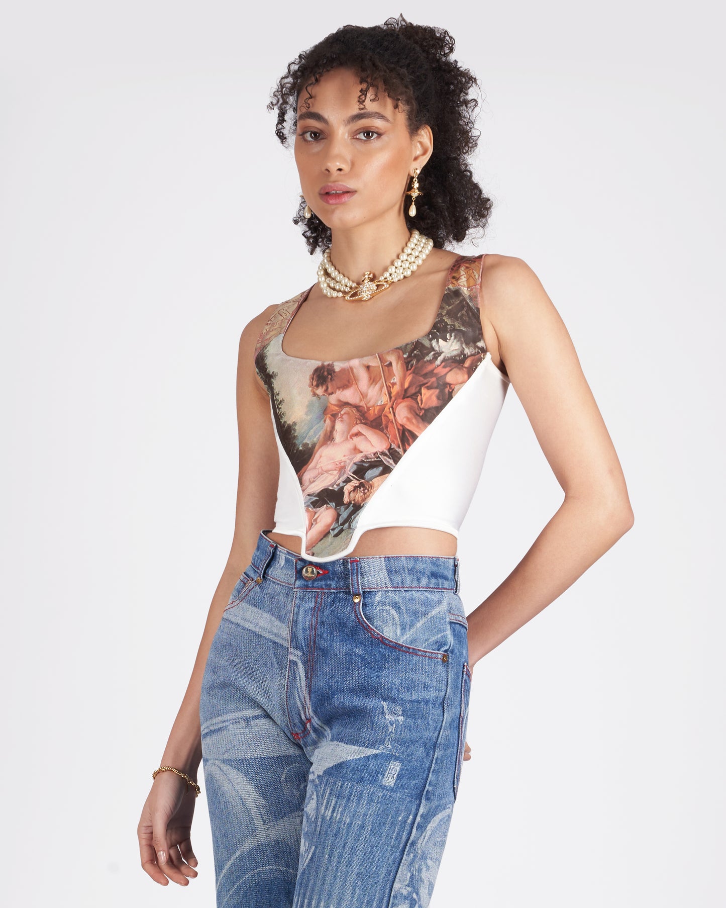 Vintage F/W 1990/91 Runway Boucher Print Corset