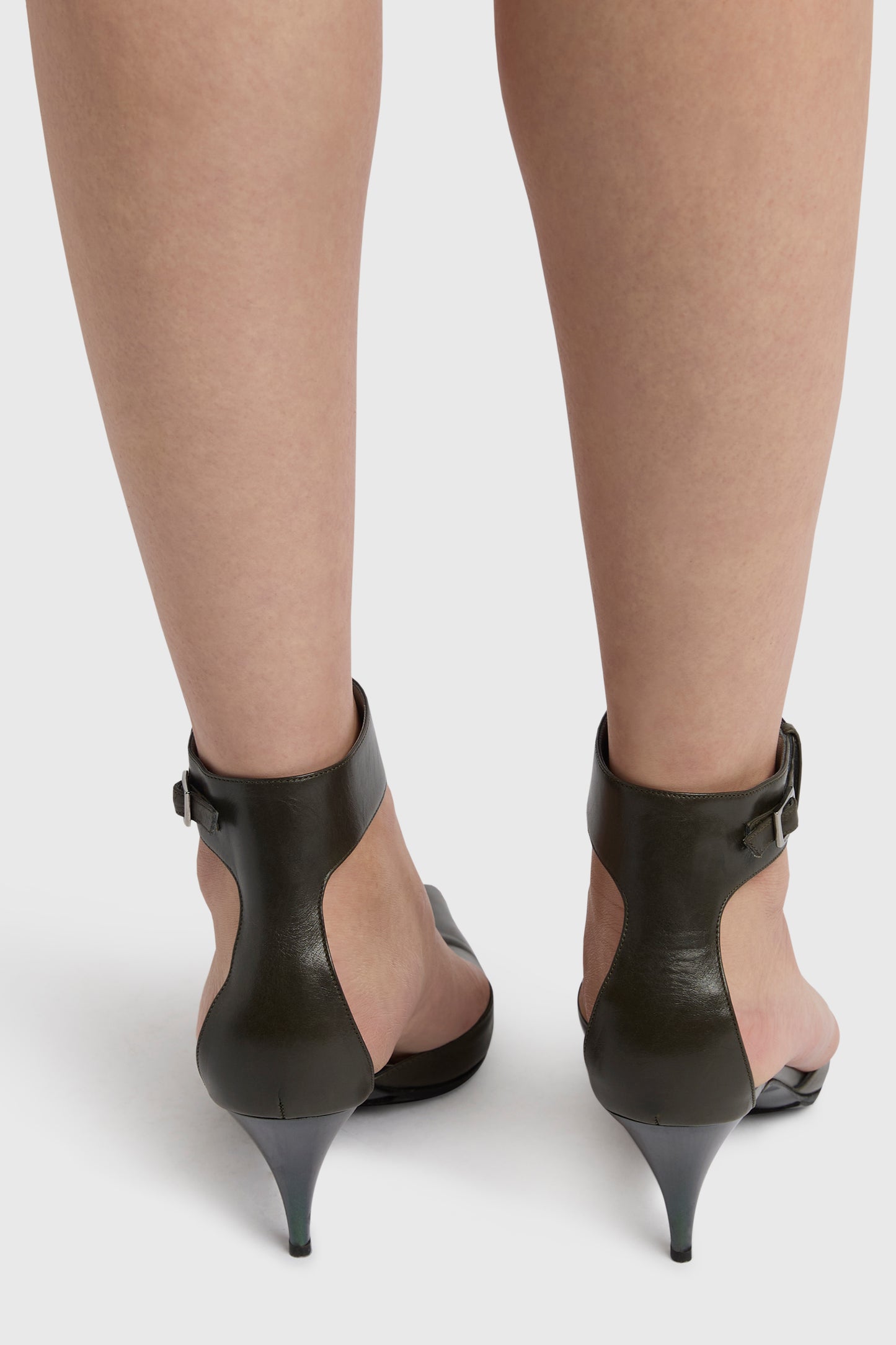 Vintage 1990's Gucci By Tom Ford Dark Green Pointed Kitten Heels