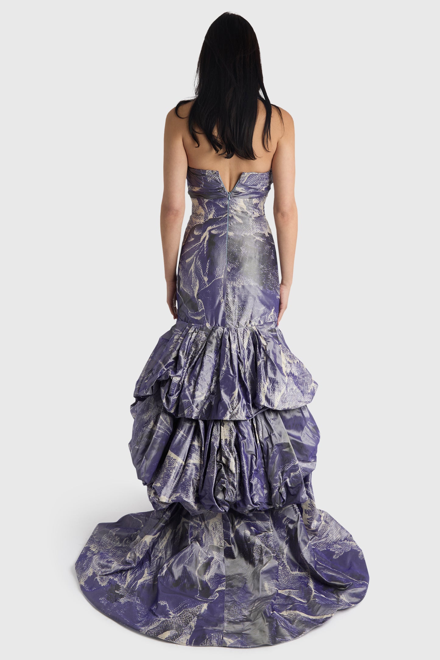 Oscar De La Renta A/W 2013-14 Chiné Taffeta Purple Evening Gown