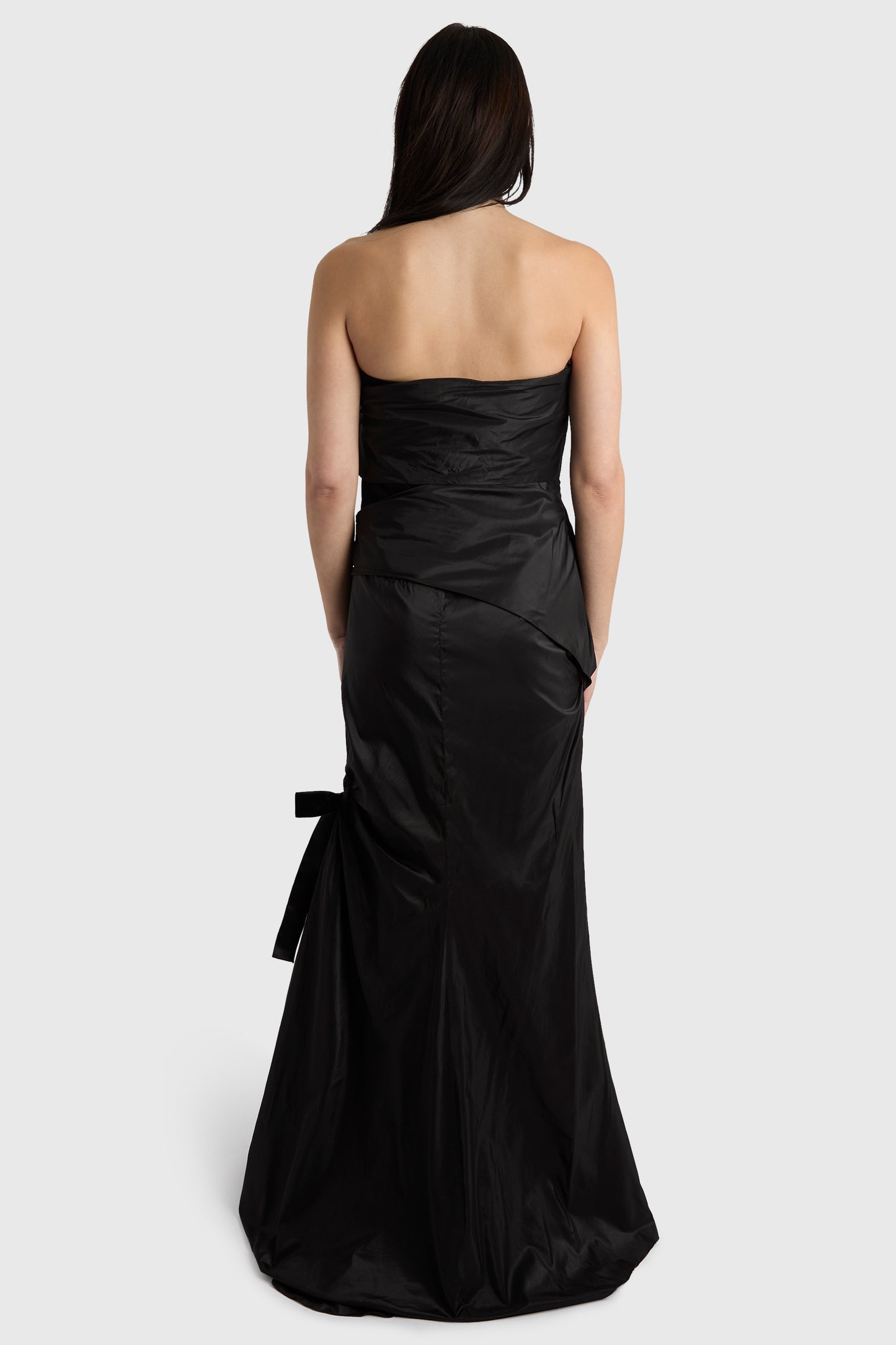Vintage Valentino F/W 2007 Black Silk Strapless Gown