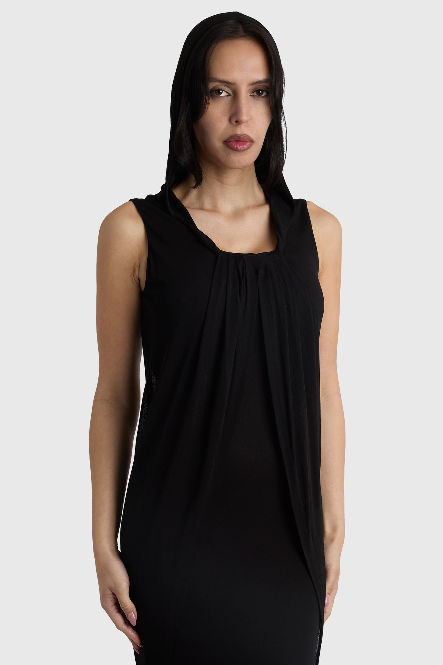 Vintage Balenciaga Pre-Fall 2009 Black Lace Hooded Gown
